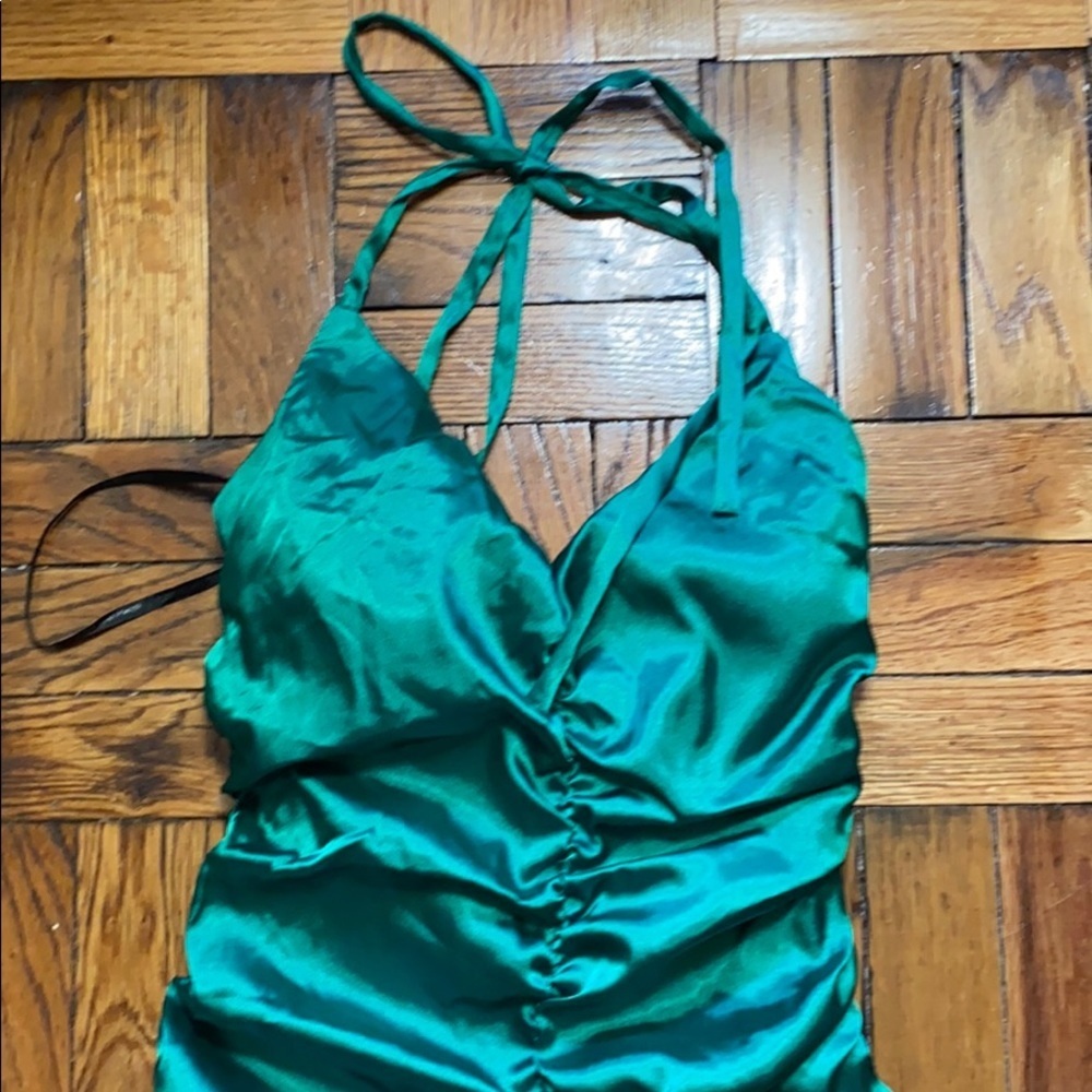 Jessica McClintock green backless dress size: 8P - Picture 2 of 5